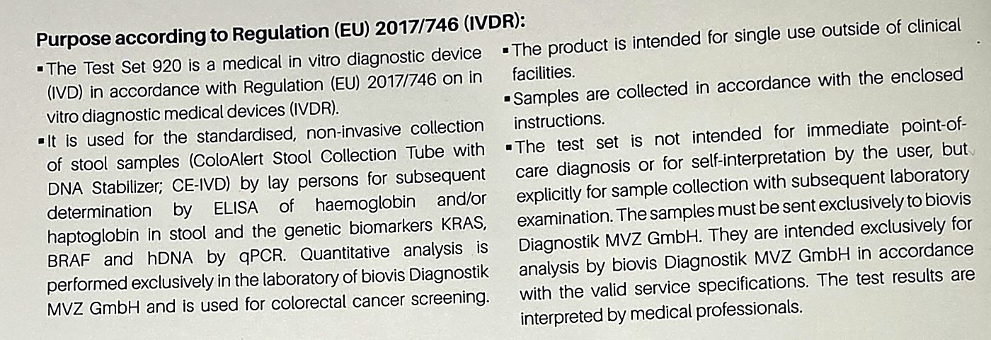 The manufacturer's stated intended purpose under EU IVD Regulation 2017/746