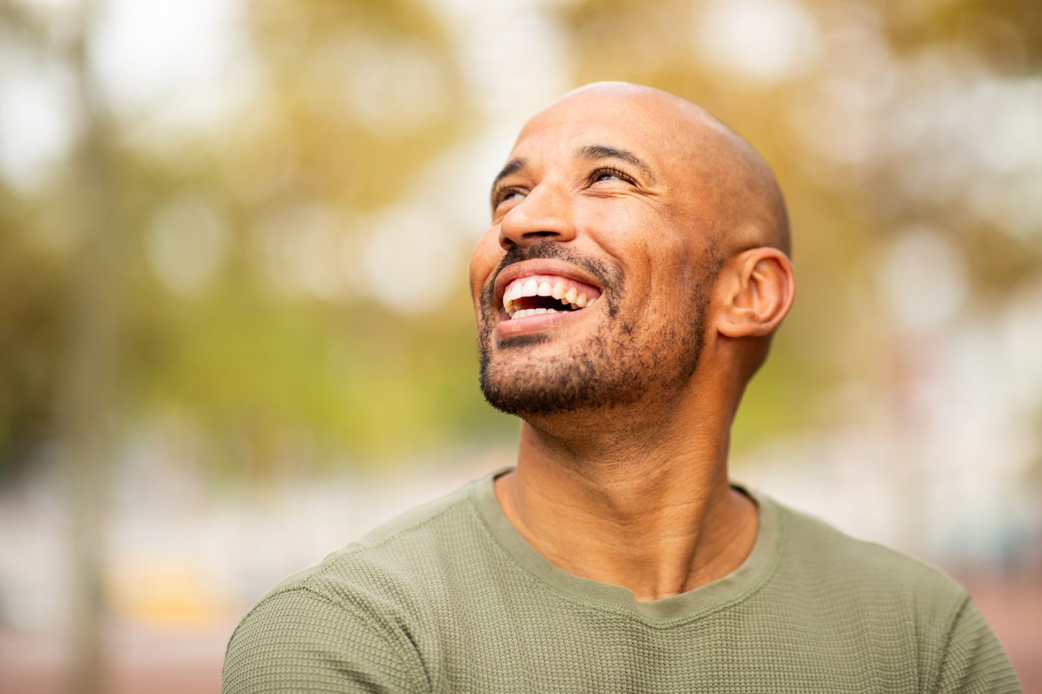Smiling man outdoors